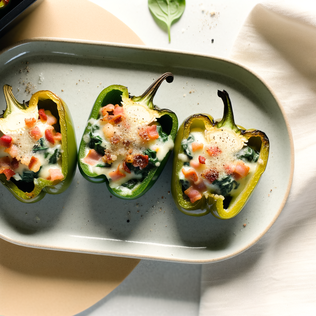 Air Fryer Breakfast Florentine Stuffed Peppers