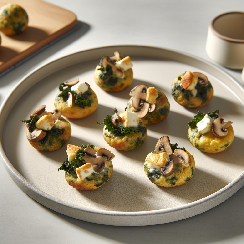 Mushroom, Kale & Goat Cheese Air Fryer Egg Bites
