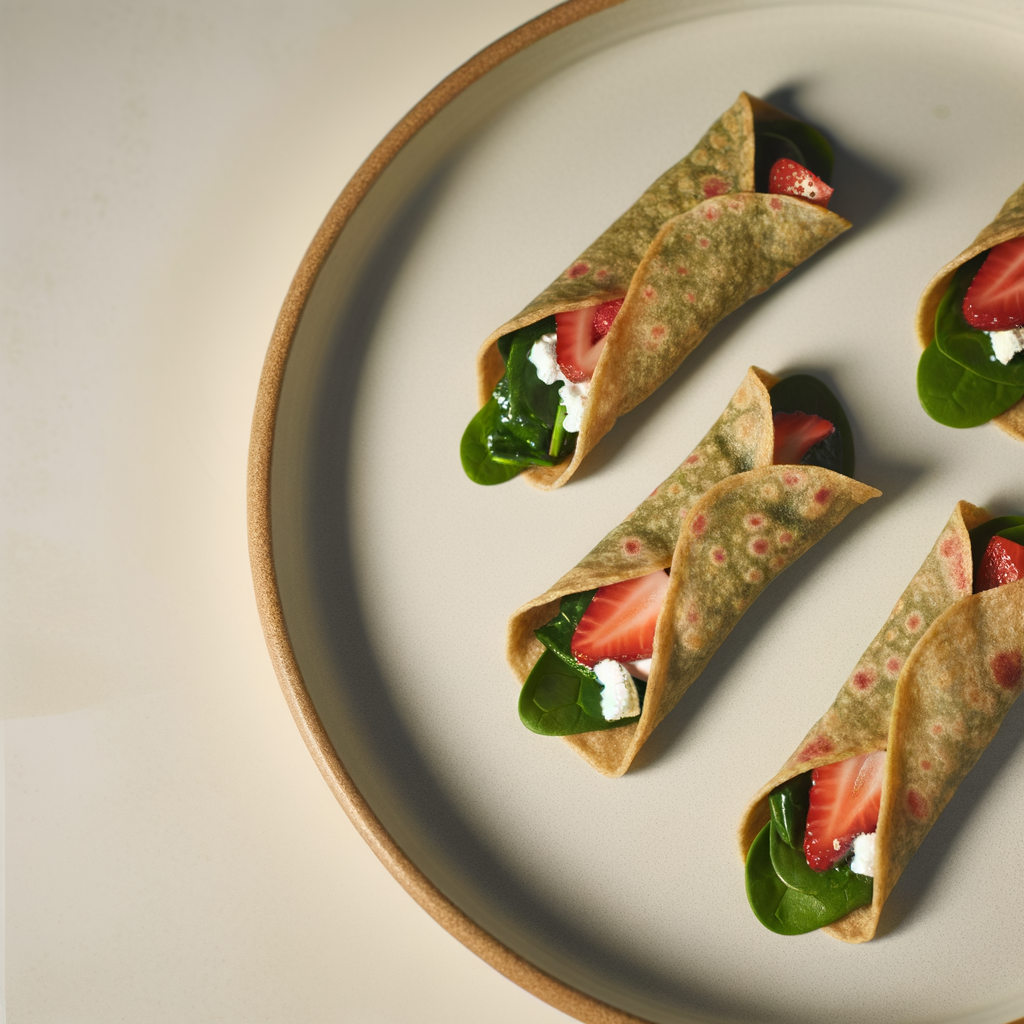Crispy Strawberry-Spinach Protein Roll-Ups