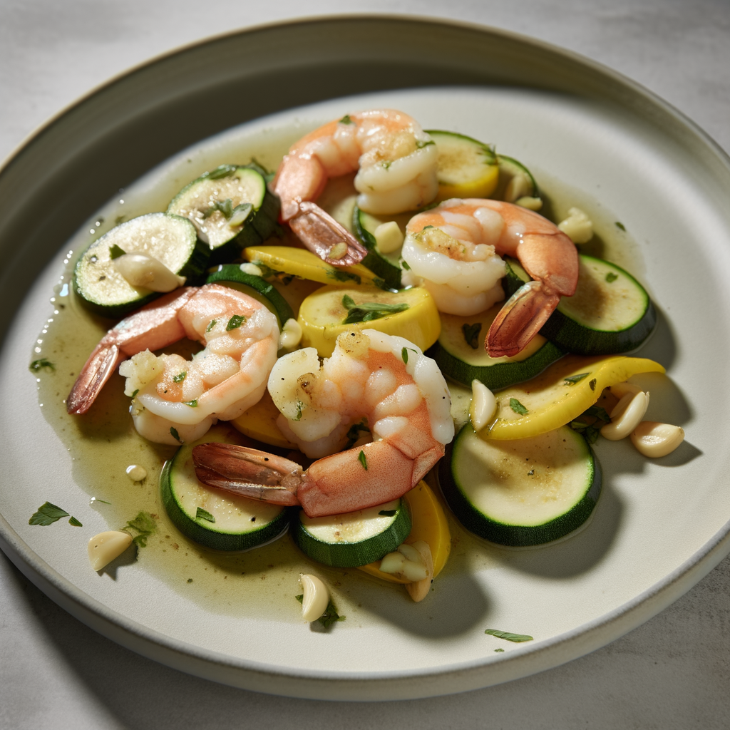 Garlic Herb Shrimp & Summer Zucchini Toss