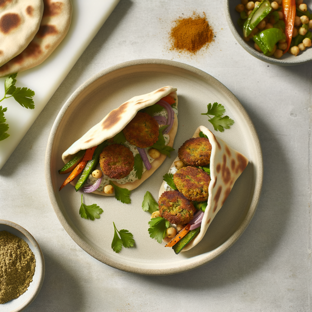 Crispy Falafel & Roasted Veggie Pita Pockets