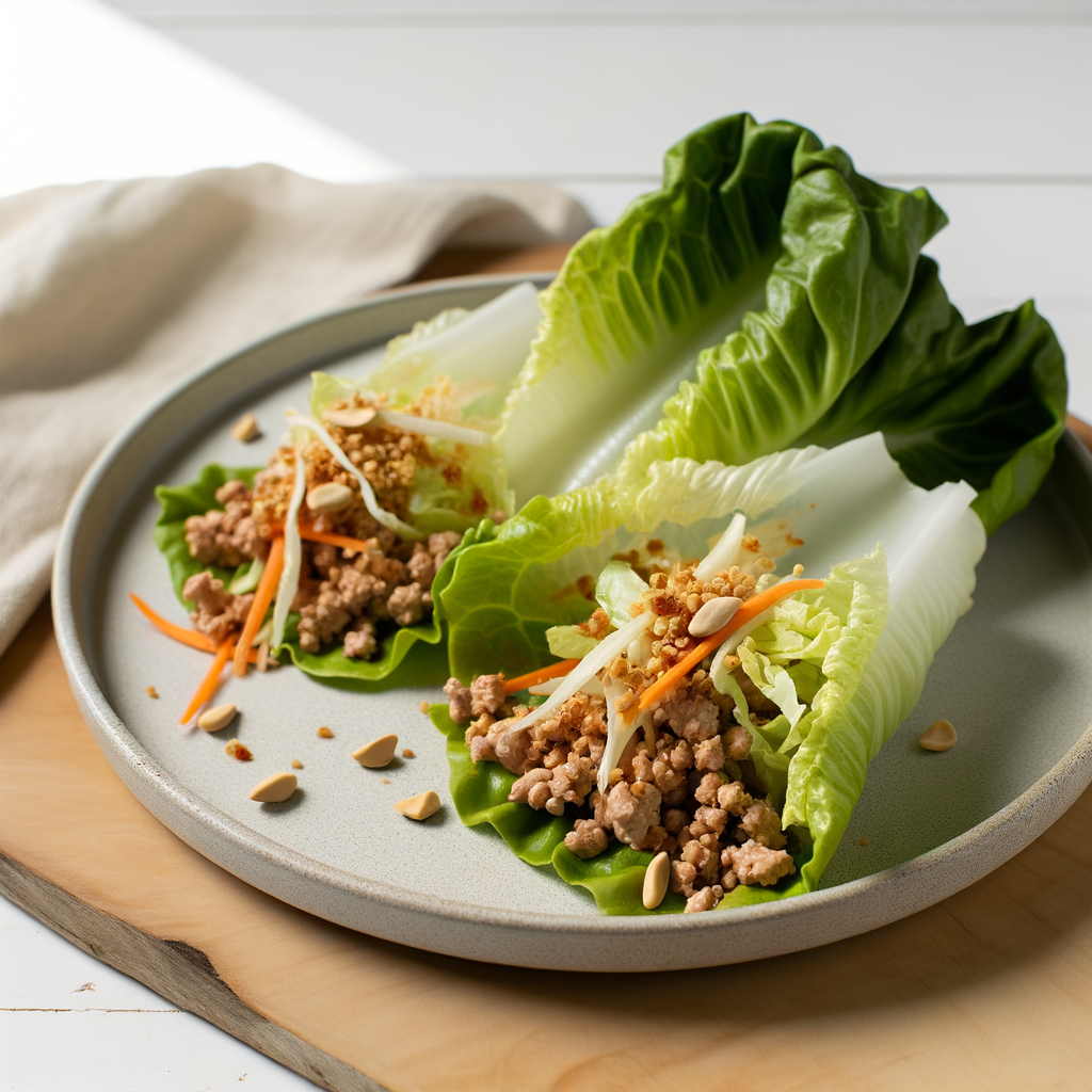Thai-Inspired Turkey Lettuce Wraps with Crunchy Veggies