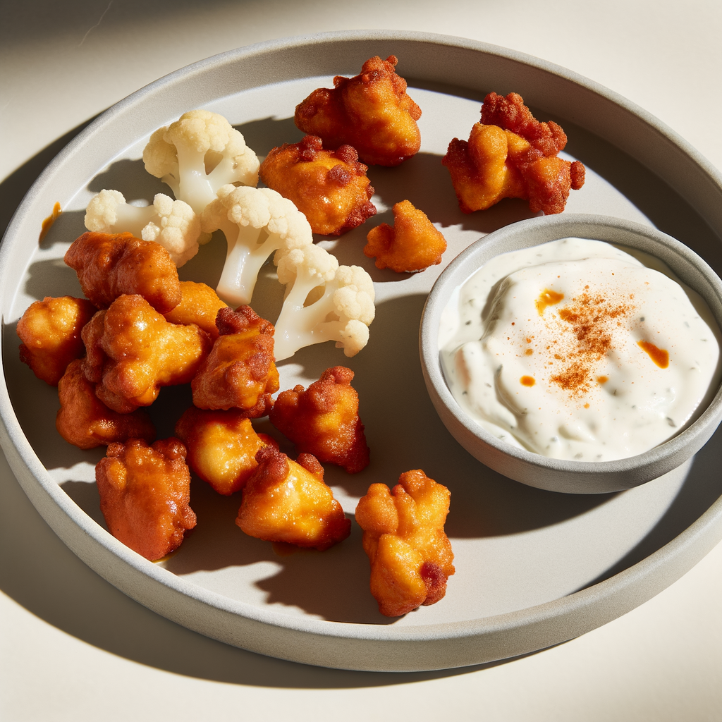 Buffalo Cauliflower & Crispy Chicken Air Fryer Bites