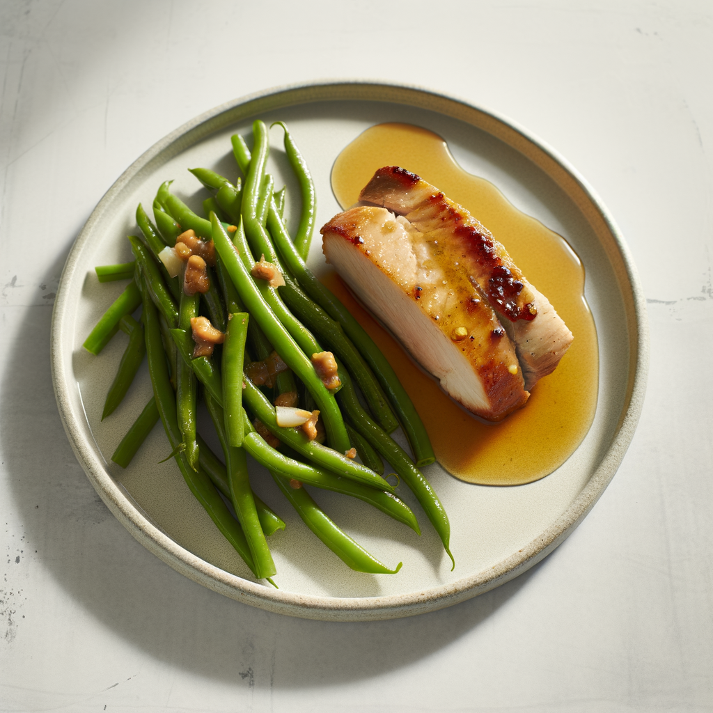 Honey Mustard Air Fryer Pork Tenderloin & Green Beans