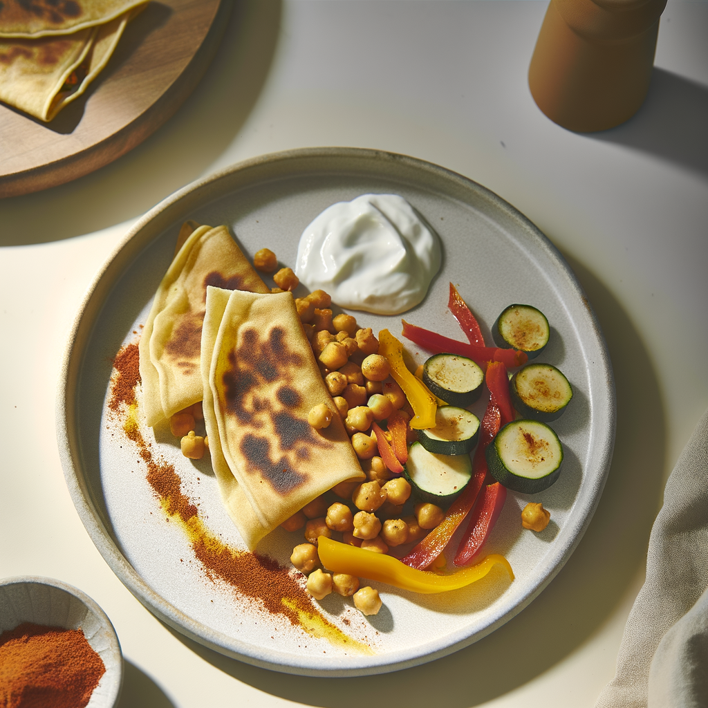 Spicy Chickpea & Veggie Air-Fried Wraps