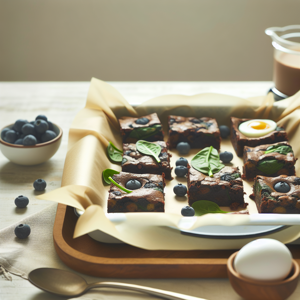 Sweet Blueberry Spinach Blender Brownies