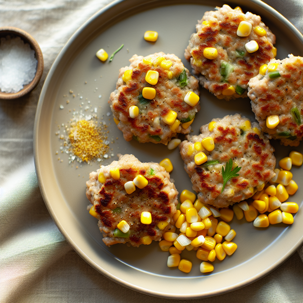 Sweet Corn & Cheddar Turkey Burger Patties