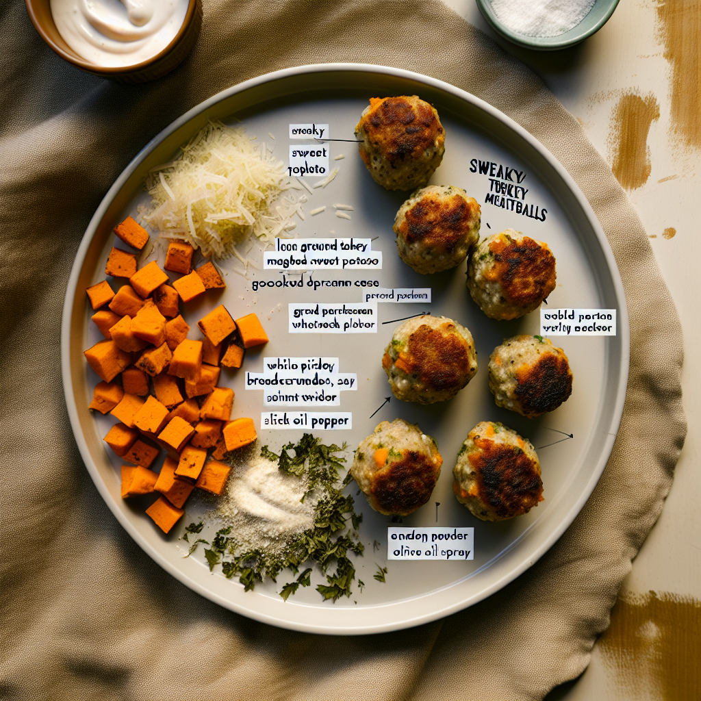 Sneaky Sweet Potato Turkey Meatballs with Ranch Dip