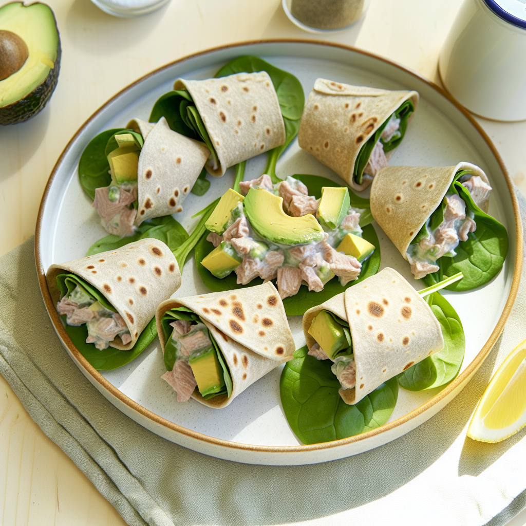 Creamy Avocado Tuna Salad Pinwheels