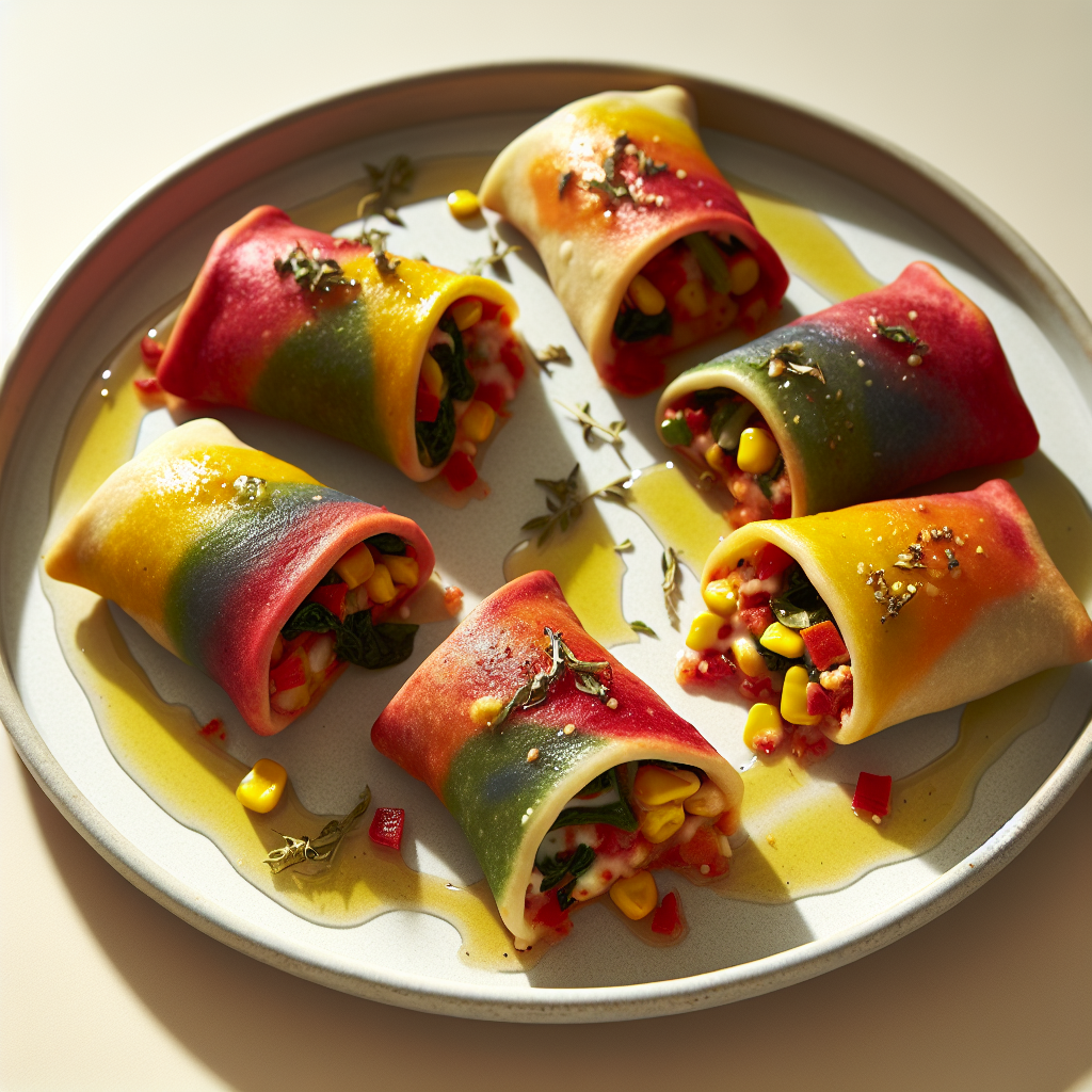 Rainbow Veggie Packed Pizza Rolls