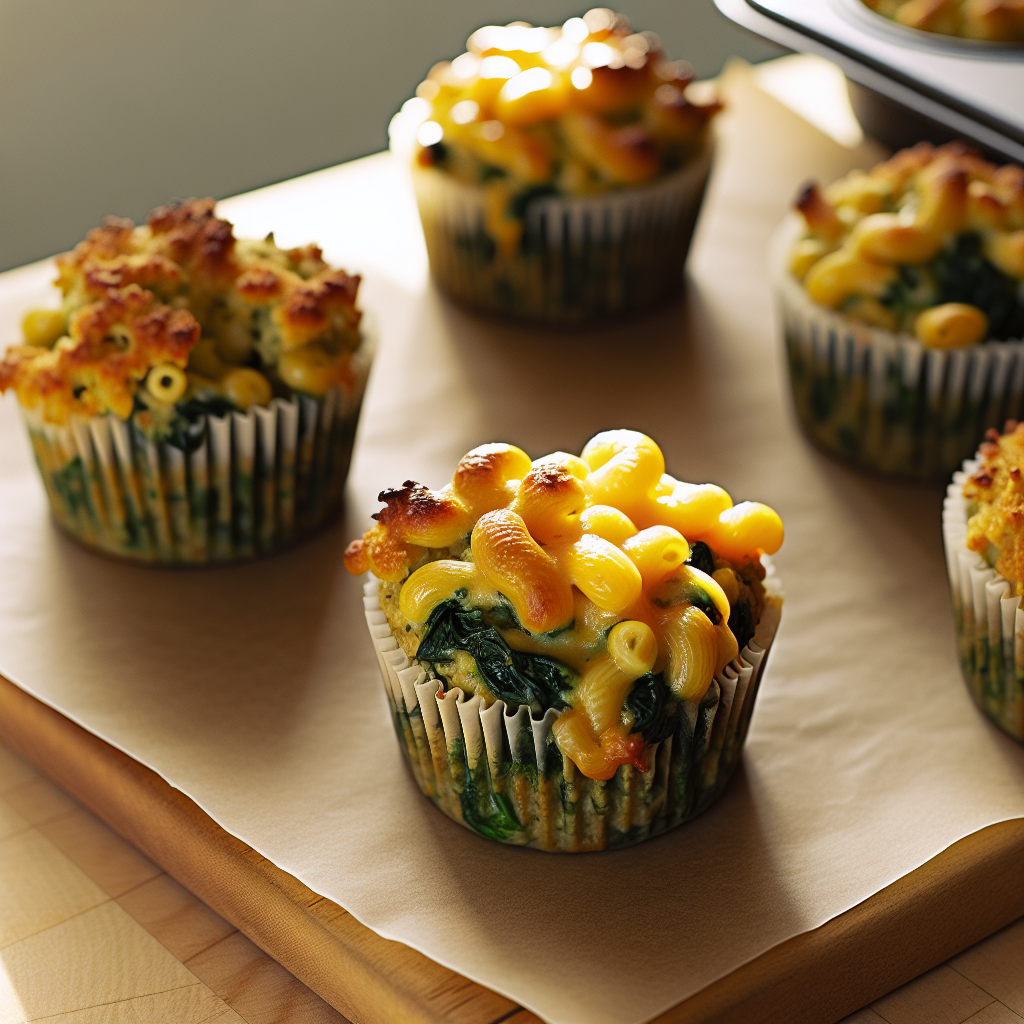 Sneaky Spinach Mac & Cheese Muffins