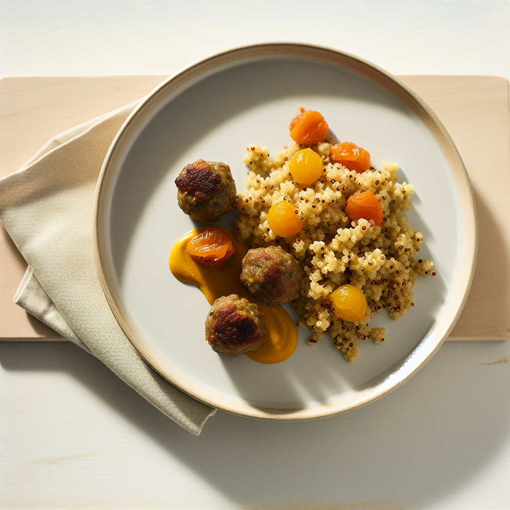 Moroccan-Spiced Lamb Meatballs with Apricot-Quinoa Pilaf