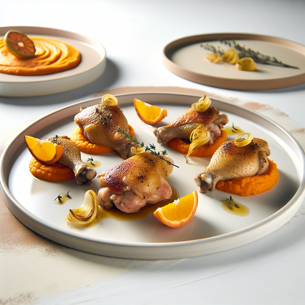 Citrus-Fennel Roasted Chicken Thighs with Carrot Mash