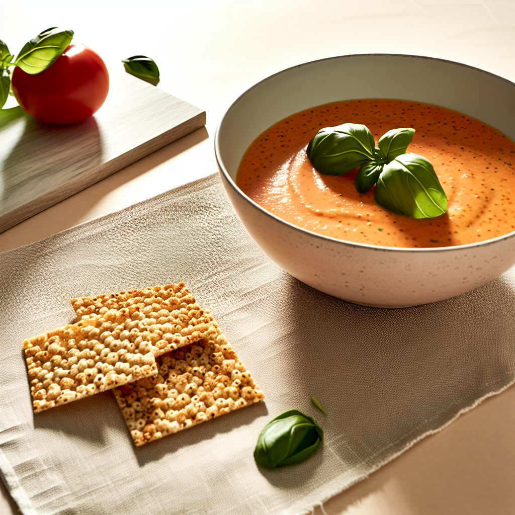 Allergy-Safe Creamy Tomato Basil Soup with Millet Crackers
