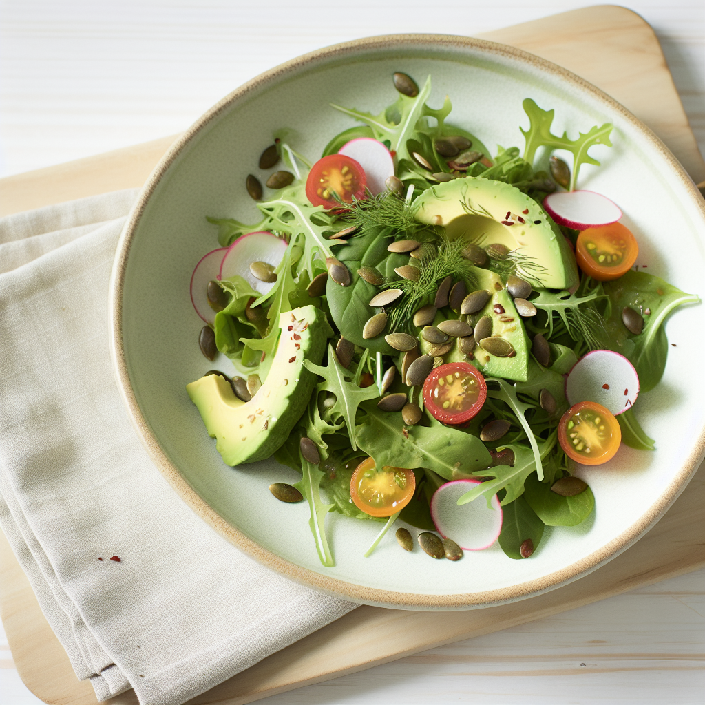 Tangy Avocado & Roasted Pumpkin Seed Salad