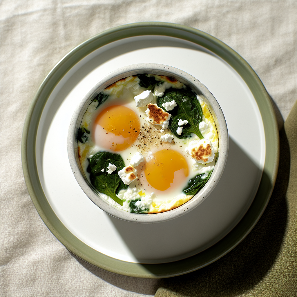 Greek Yogurt, Egg & Spinach Breakfast Soufflé