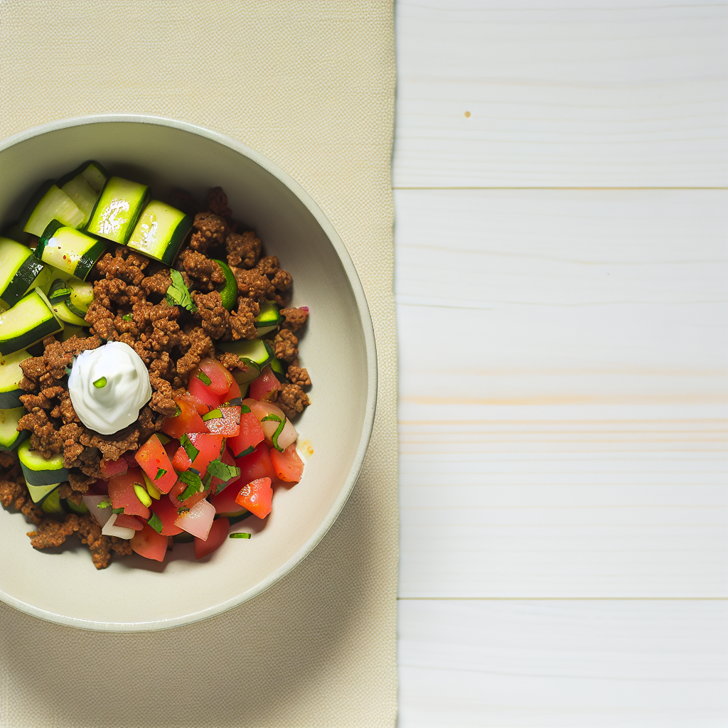Cumin-Spiced Beef & Zucchini Burrito Bowl (No Rice)