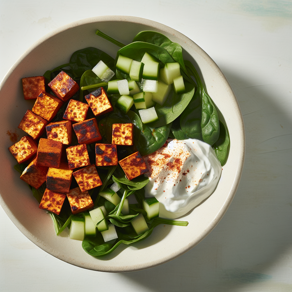 Tandoori Spiced Tofu & Spinach Power Bowl