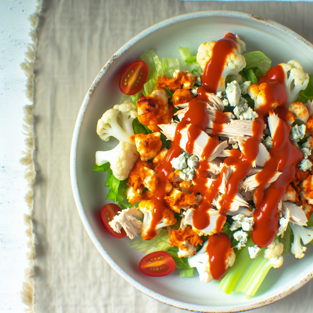 Buffalo Chicken & Roasted Cauliflower Salad