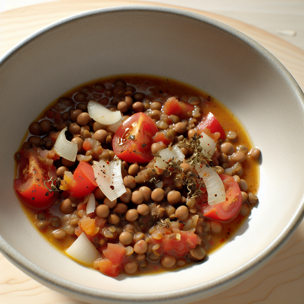 Instant Pot Savory Lentil & Tomato Breakfast Stew