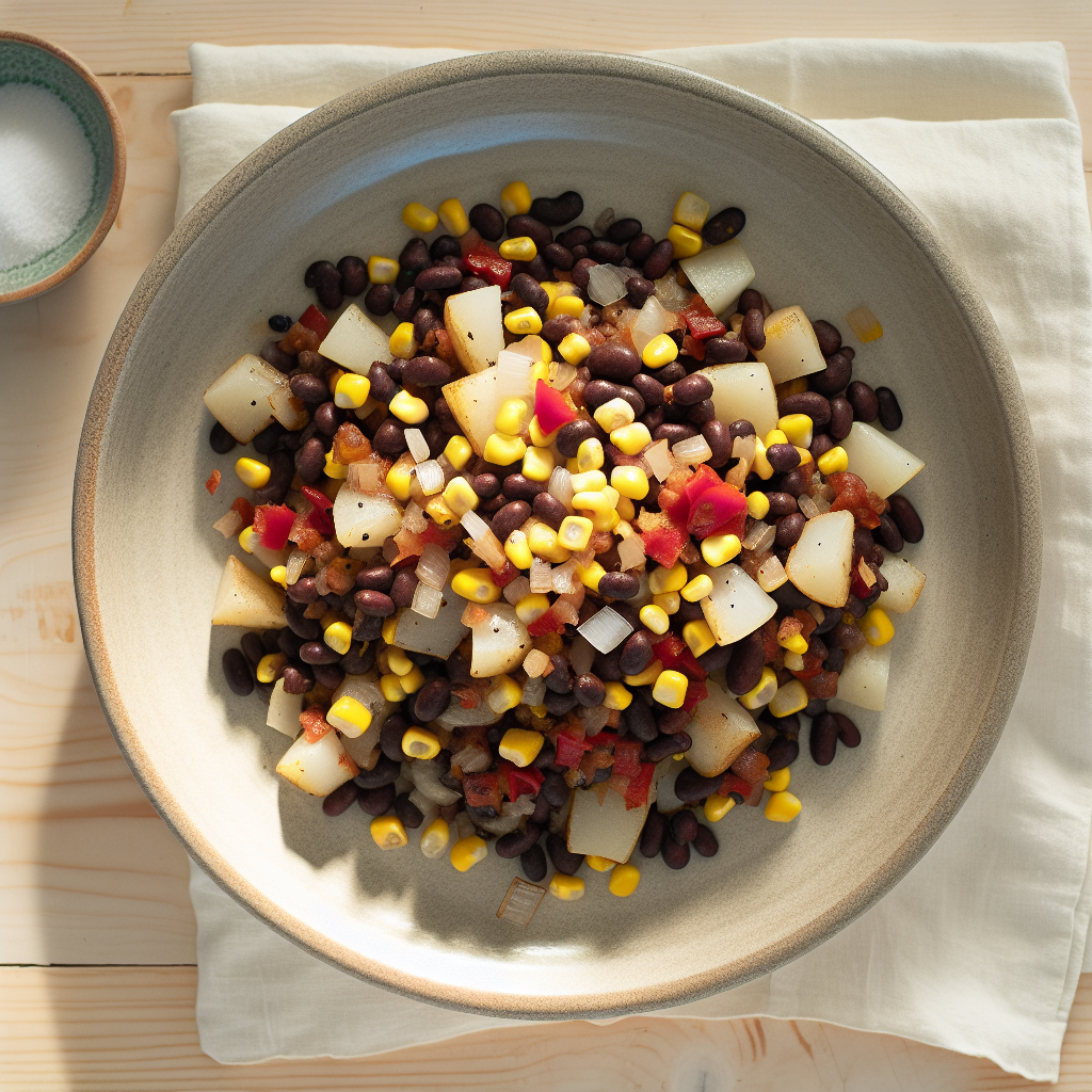 Southwest Black Bean & Corn Breakfast Hash