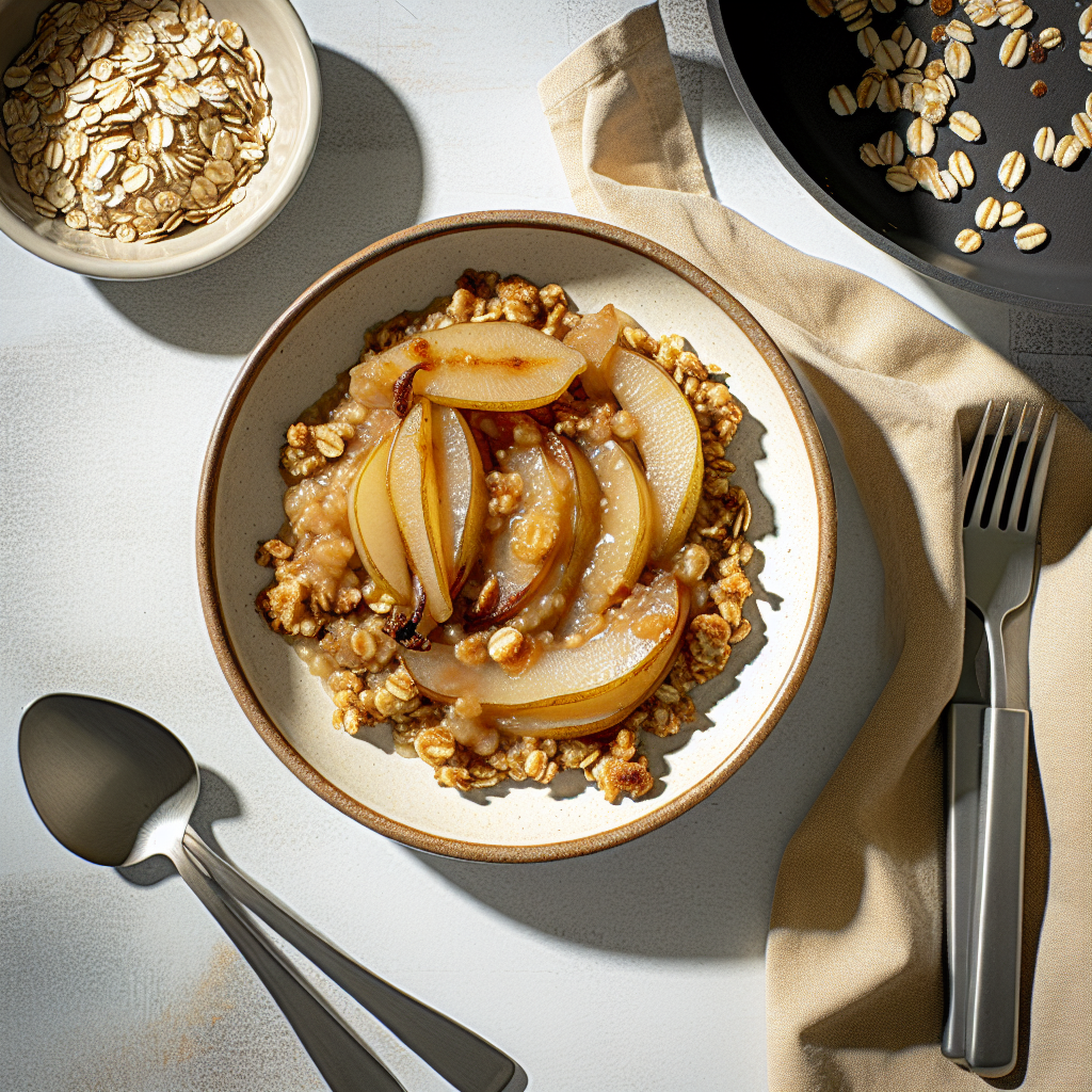 Simple Caramelized Pear & Oat Crisp
