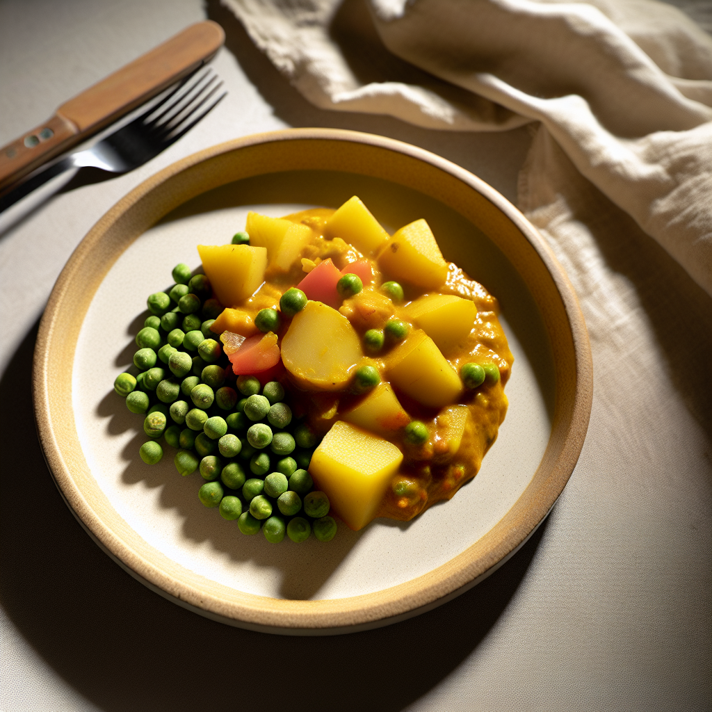 Golden Curried Potato & Pea Stew