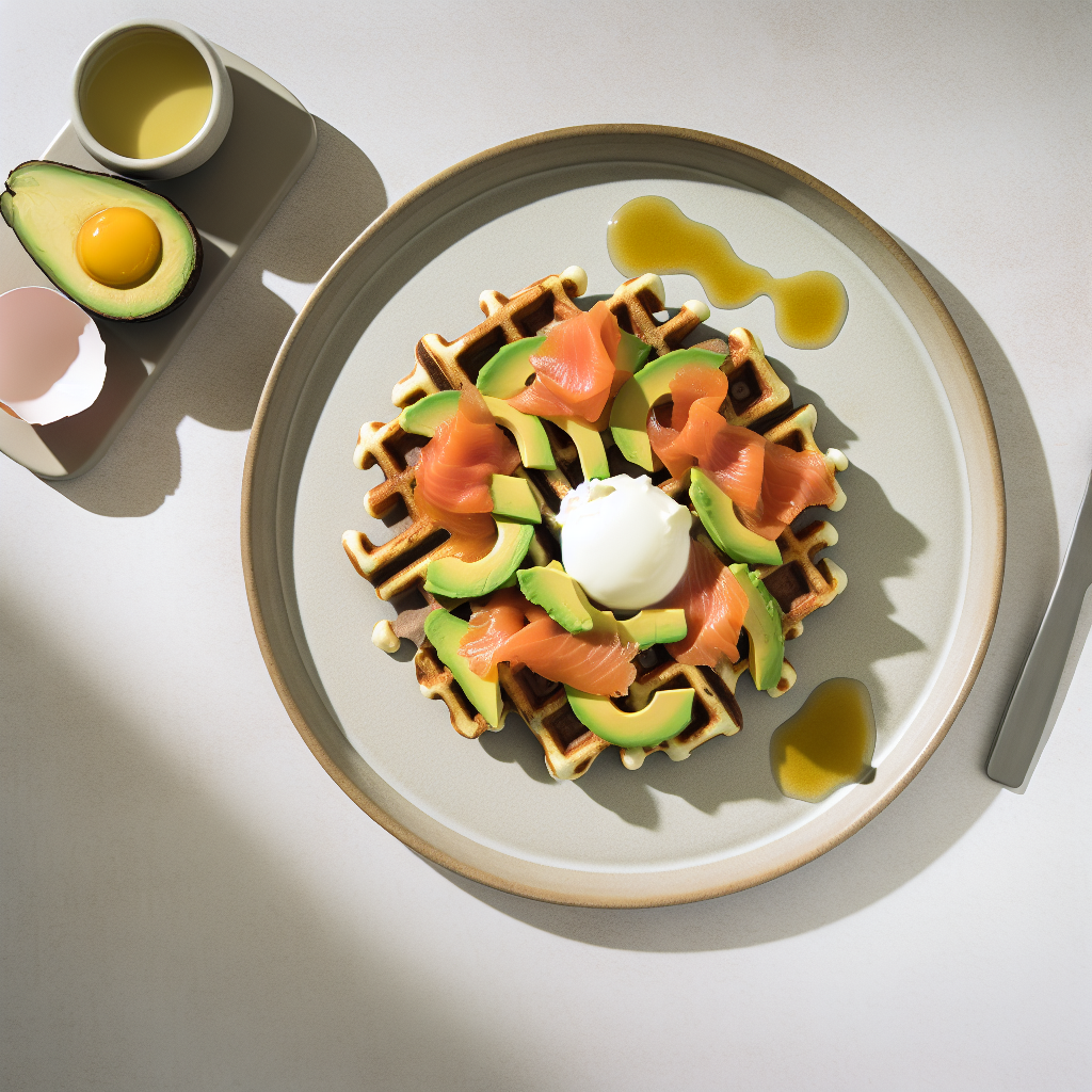 Savory Smoked Salmon & Avocado Keto Waffles