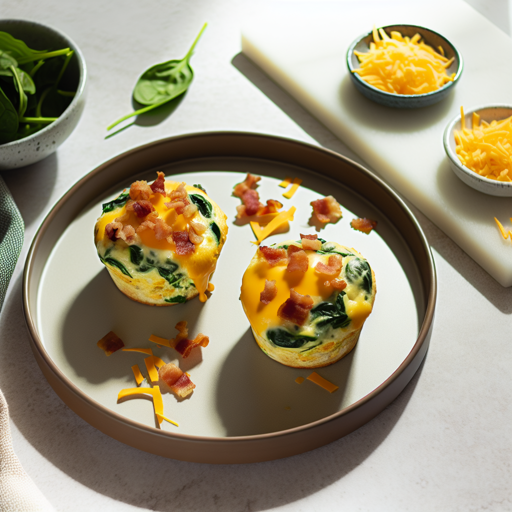 Cheesy Spinach & Bacon Egg Muffins