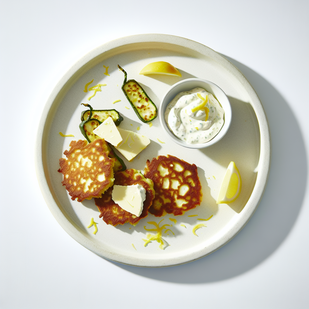 Crispy Halloumi & Zucchini Fritters with Lemon Aioli