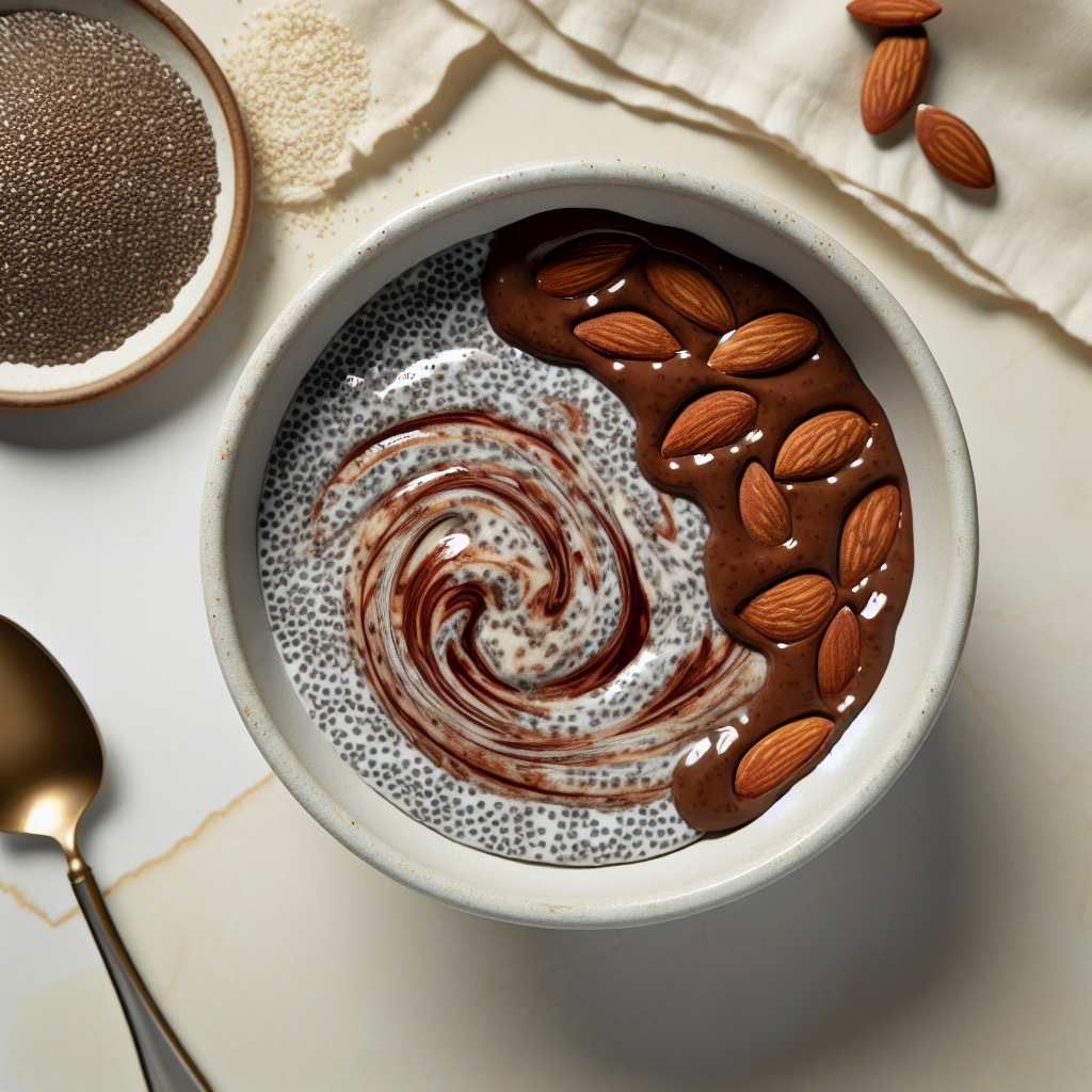 Chocolate-Almond Butter Swirl Chia Pudding