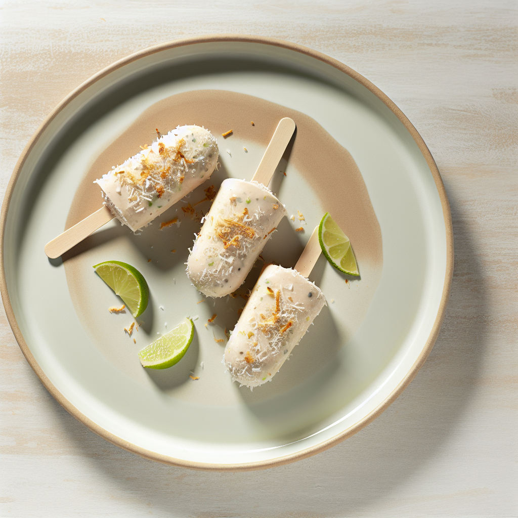 Toasted Coconut Lime Cream Pops