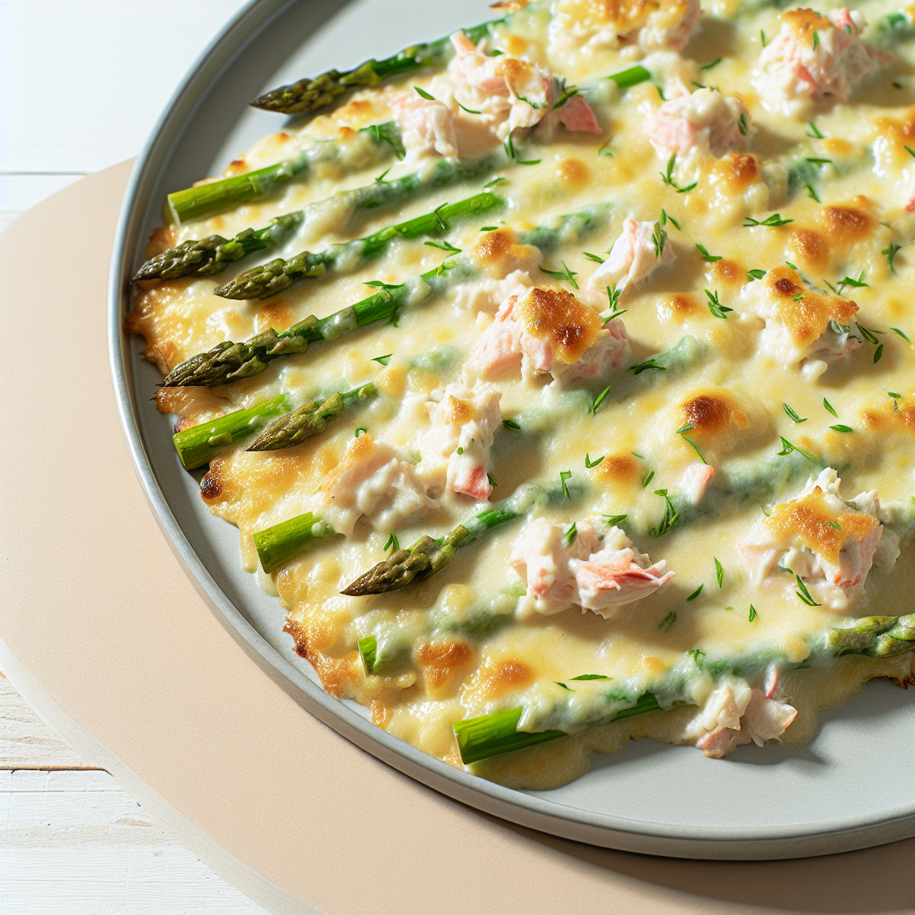 Creamy Keto Crab & Asparagus Gratin