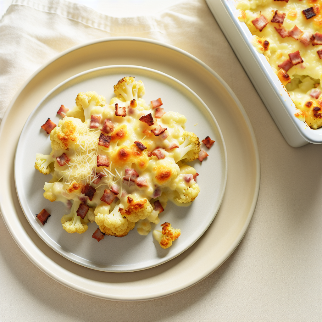 Cheesy Cauliflower & Pancetta Casserole