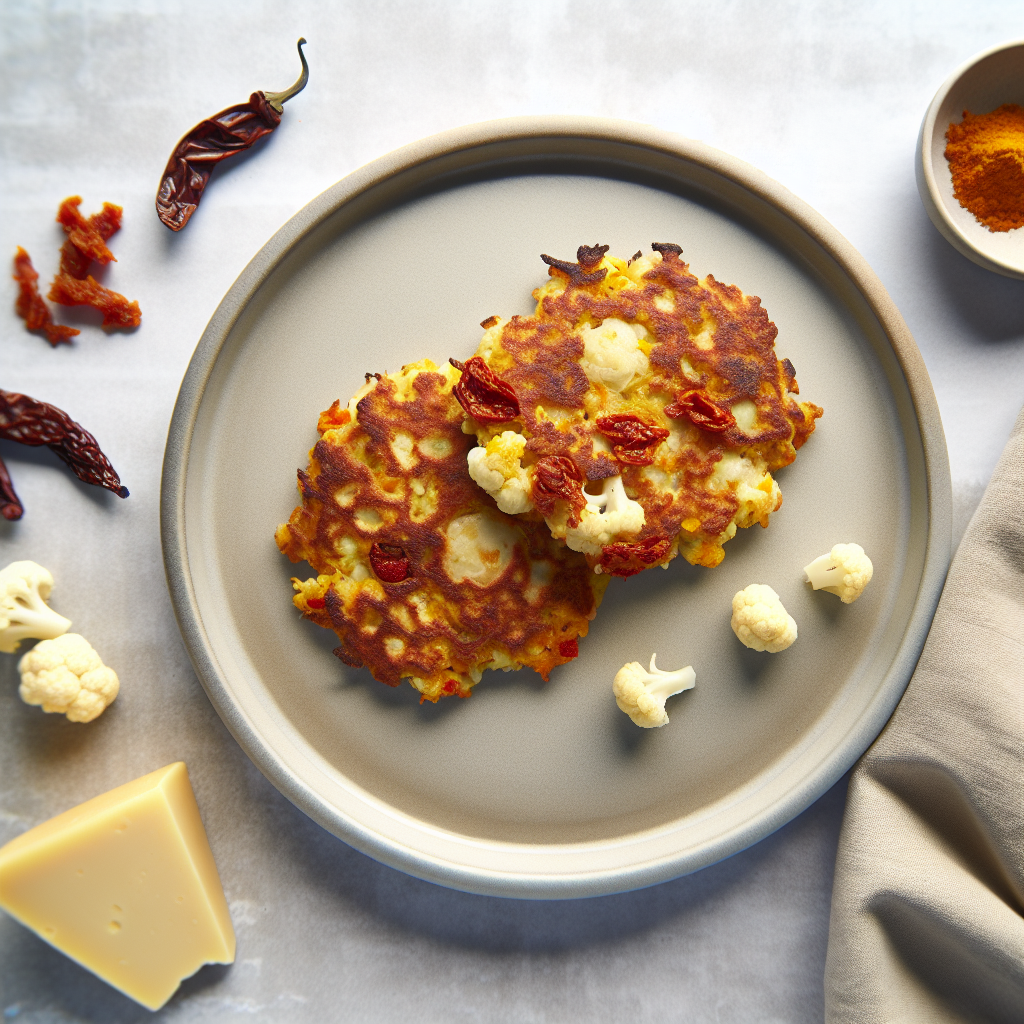 Sun-Dried Tomato & Chorizo Cauliflower Fritters