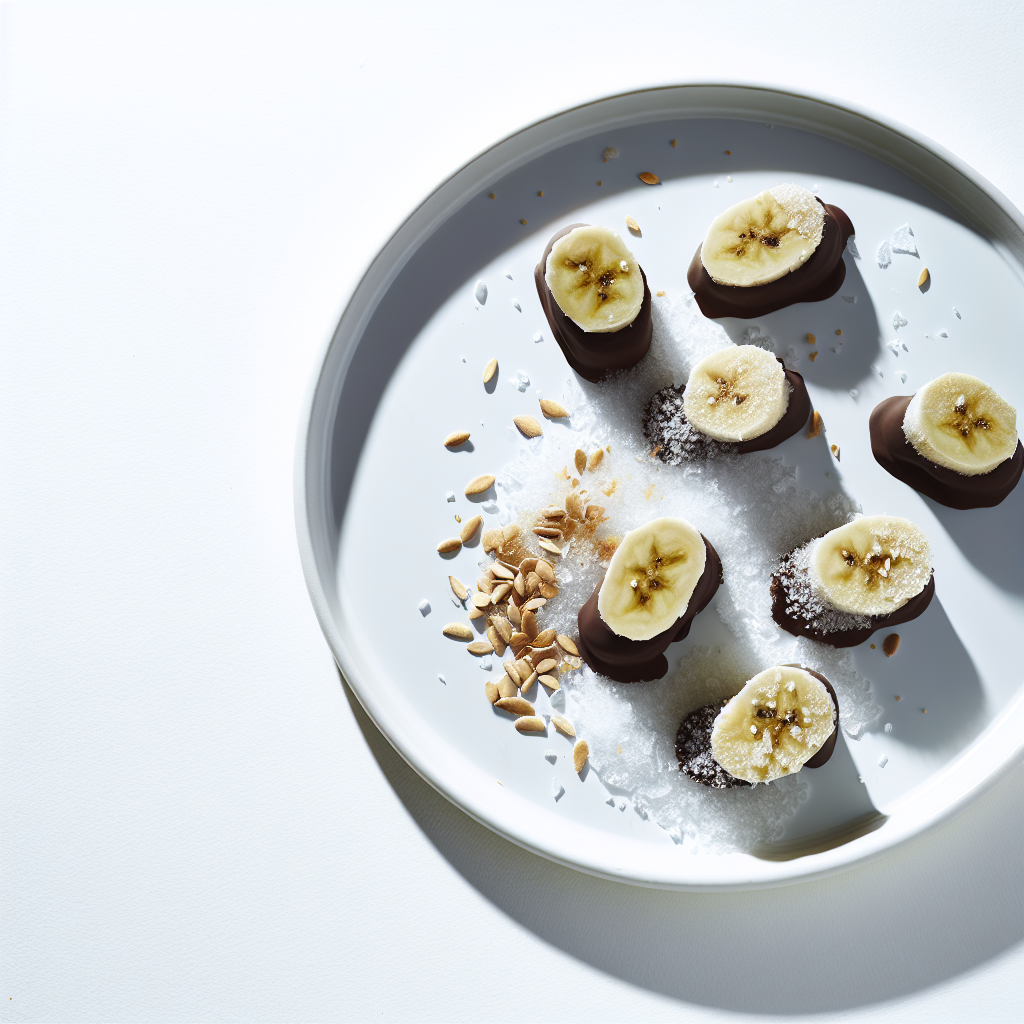 Frozen Chocolate-Dipped Banana Bites with Hemp Seeds
