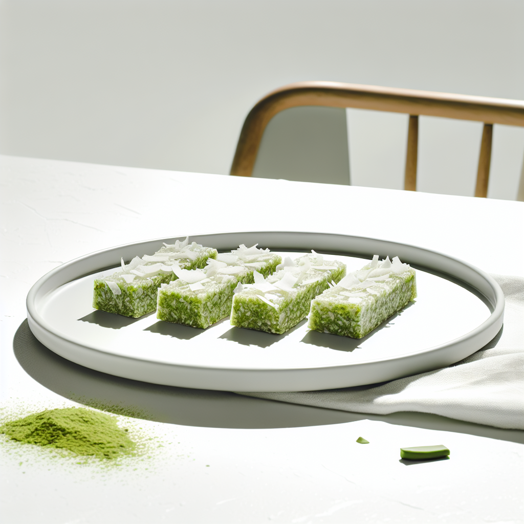 No-Bake Matcha Coconut Protein Bars