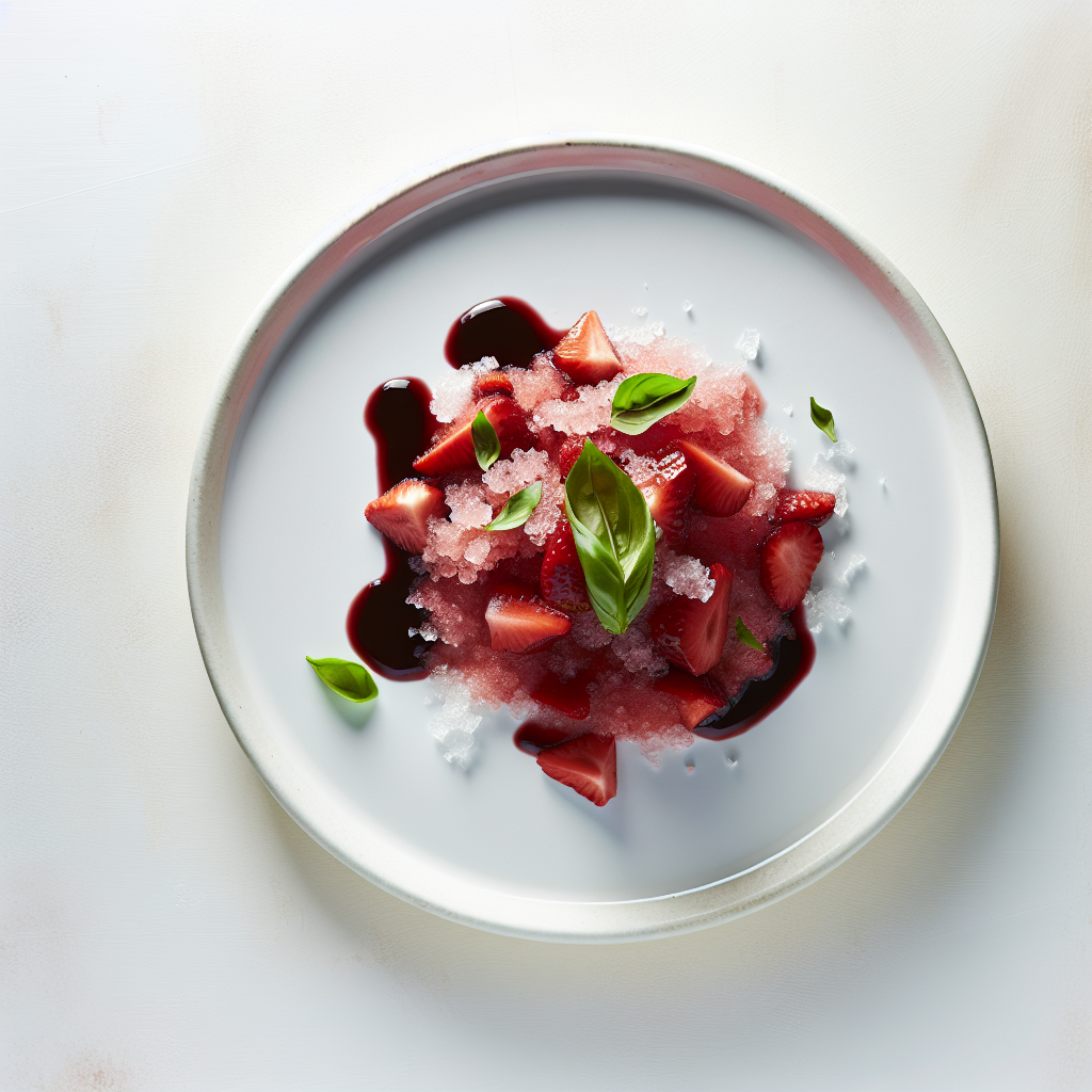 Balsamic Strawberry Granita