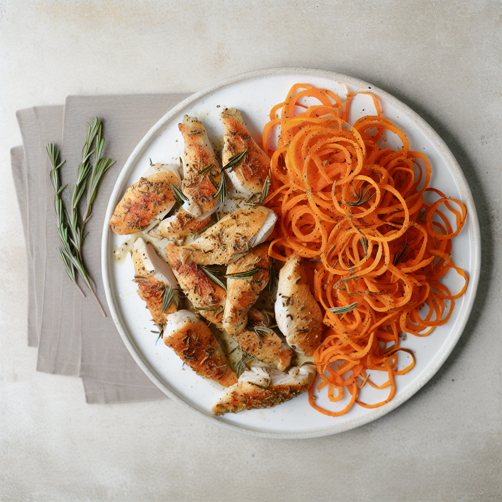 Herb-Roasted Chicken & Carrot Noodle Sheet Pan