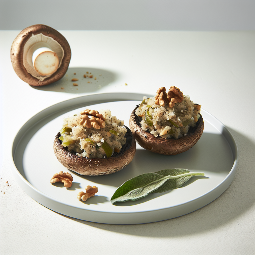 Sage & Walnut Stuffed Portobello Caps