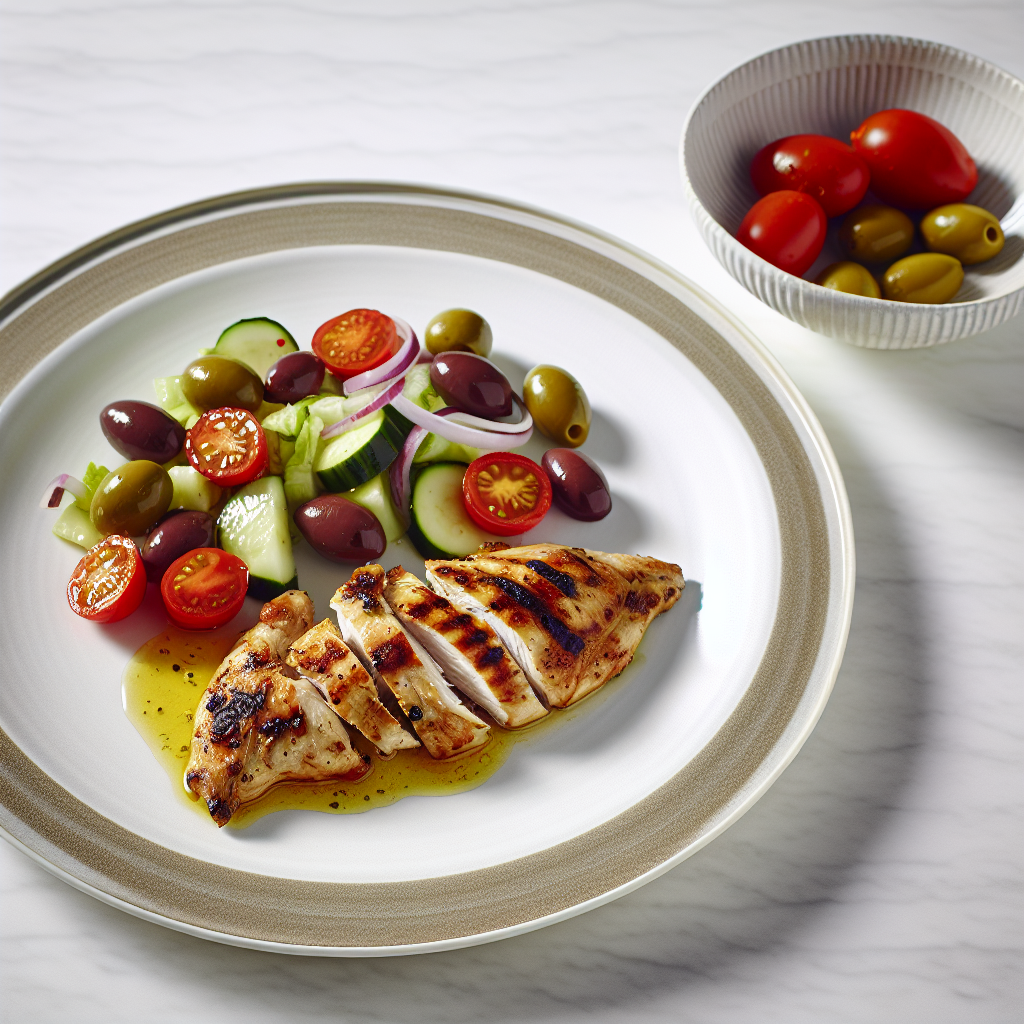 Greek Grilled Chicken with Tomato-Olive Salad