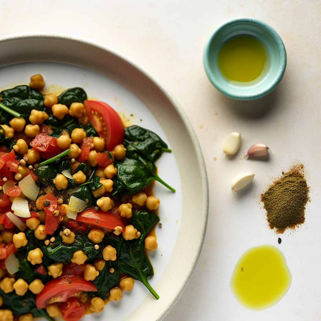 Moroccan-Spiced Chickpea & Spinach Skillet