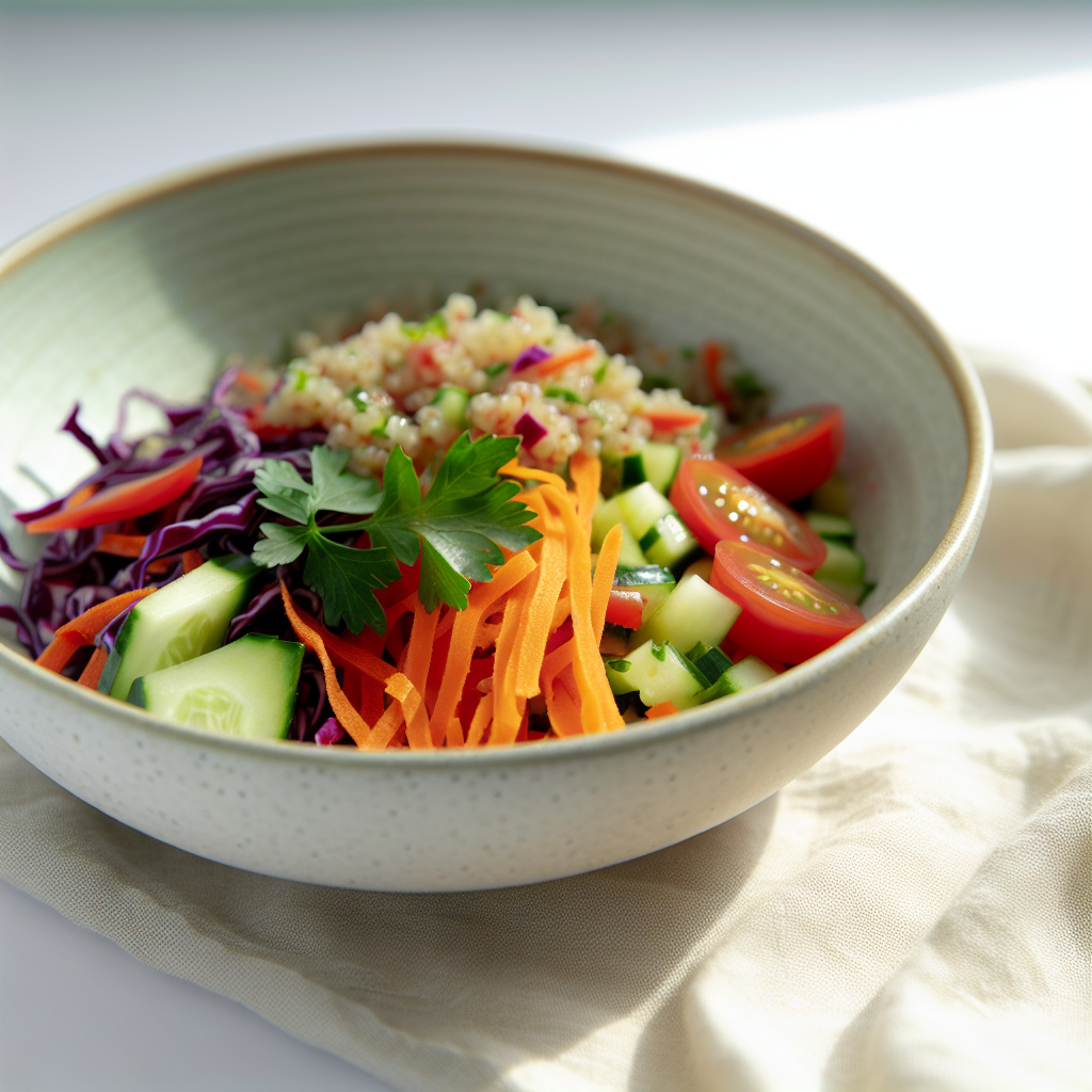 Crunchy Rainbow Vegetable Quinoa Bowl