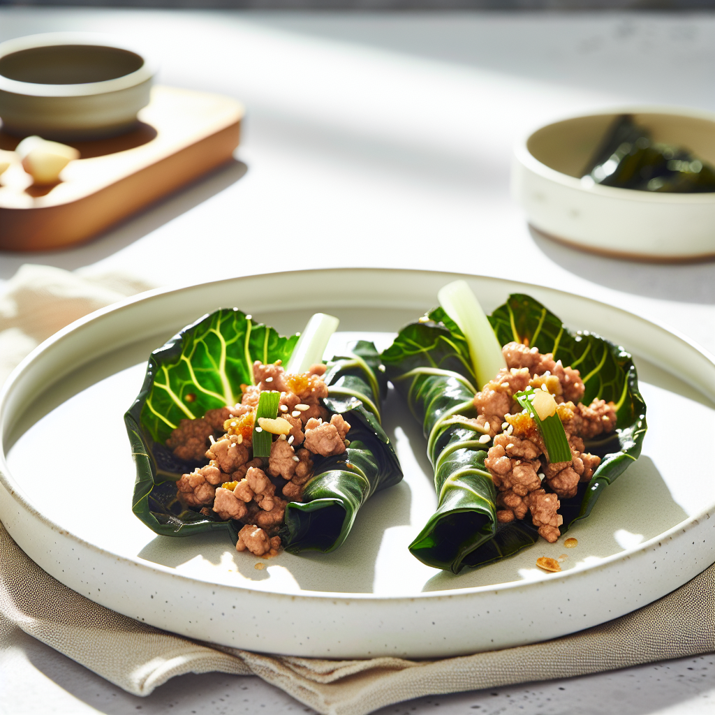 Asian-Inspired Ginger Chicken Collard Wraps