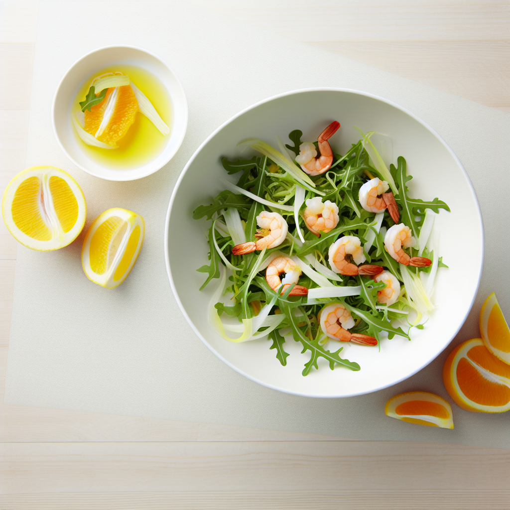 Shaved Fennel & Citrus Arugula Salad with Shrimp