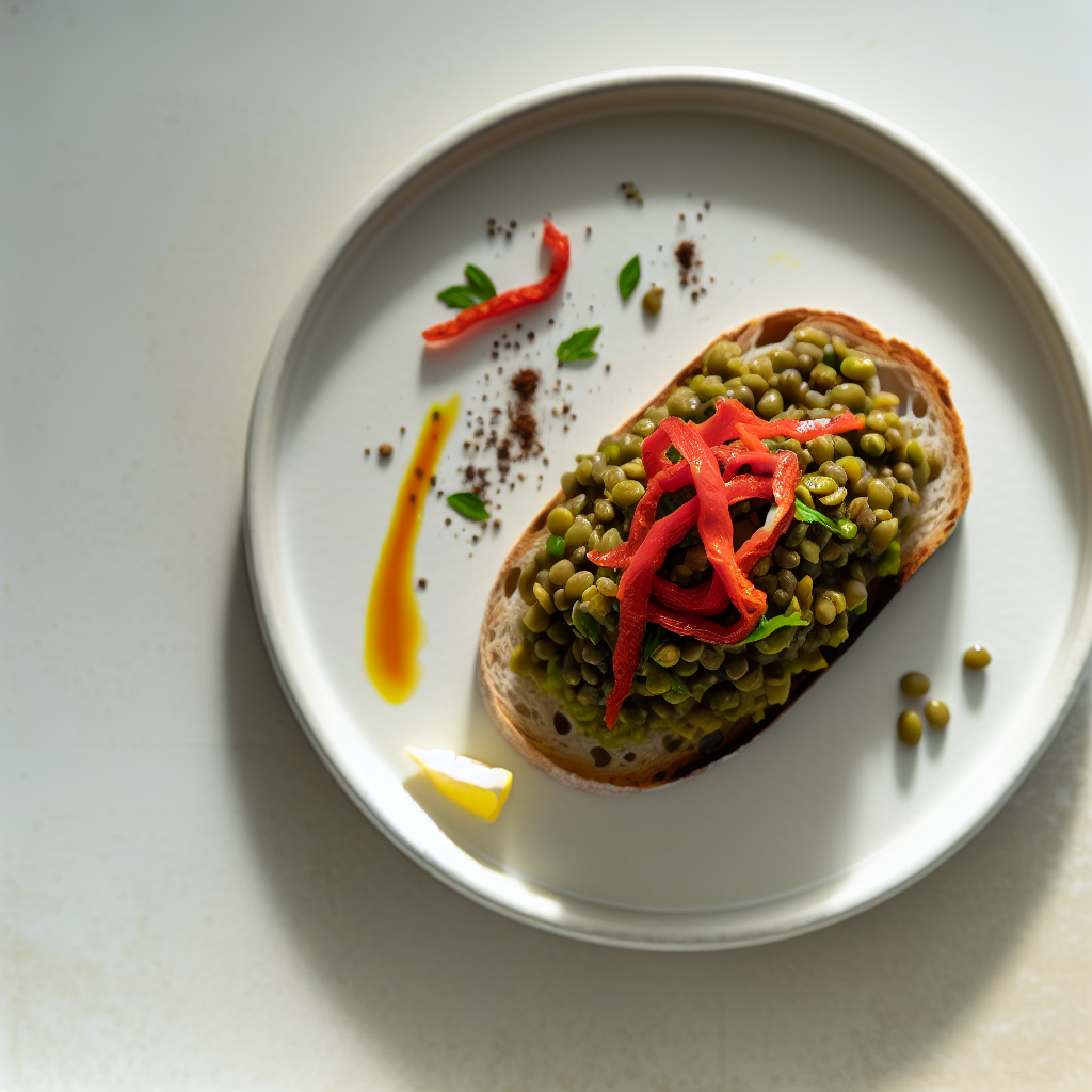 Mediterranean Lentil & Roasted Pepper Toast