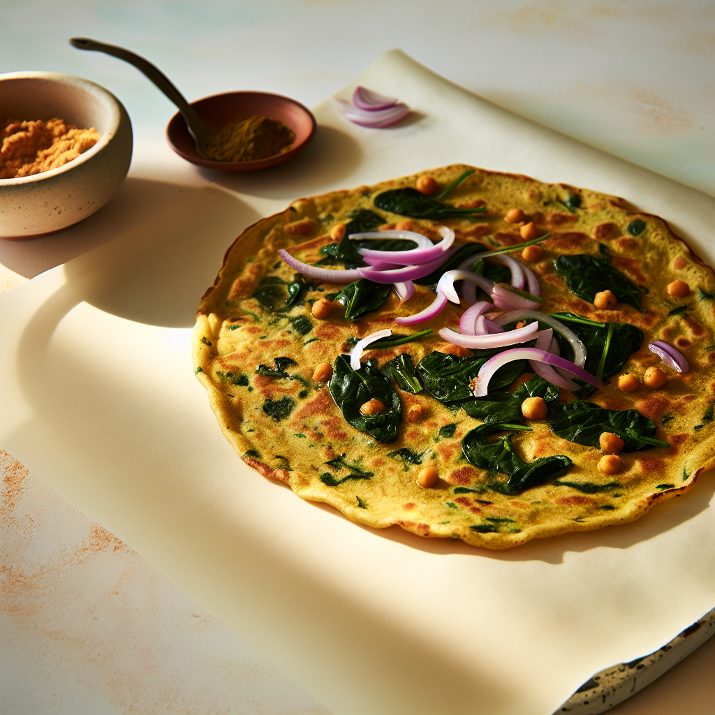 Savory Chickpea & Spinach Socca Pancake