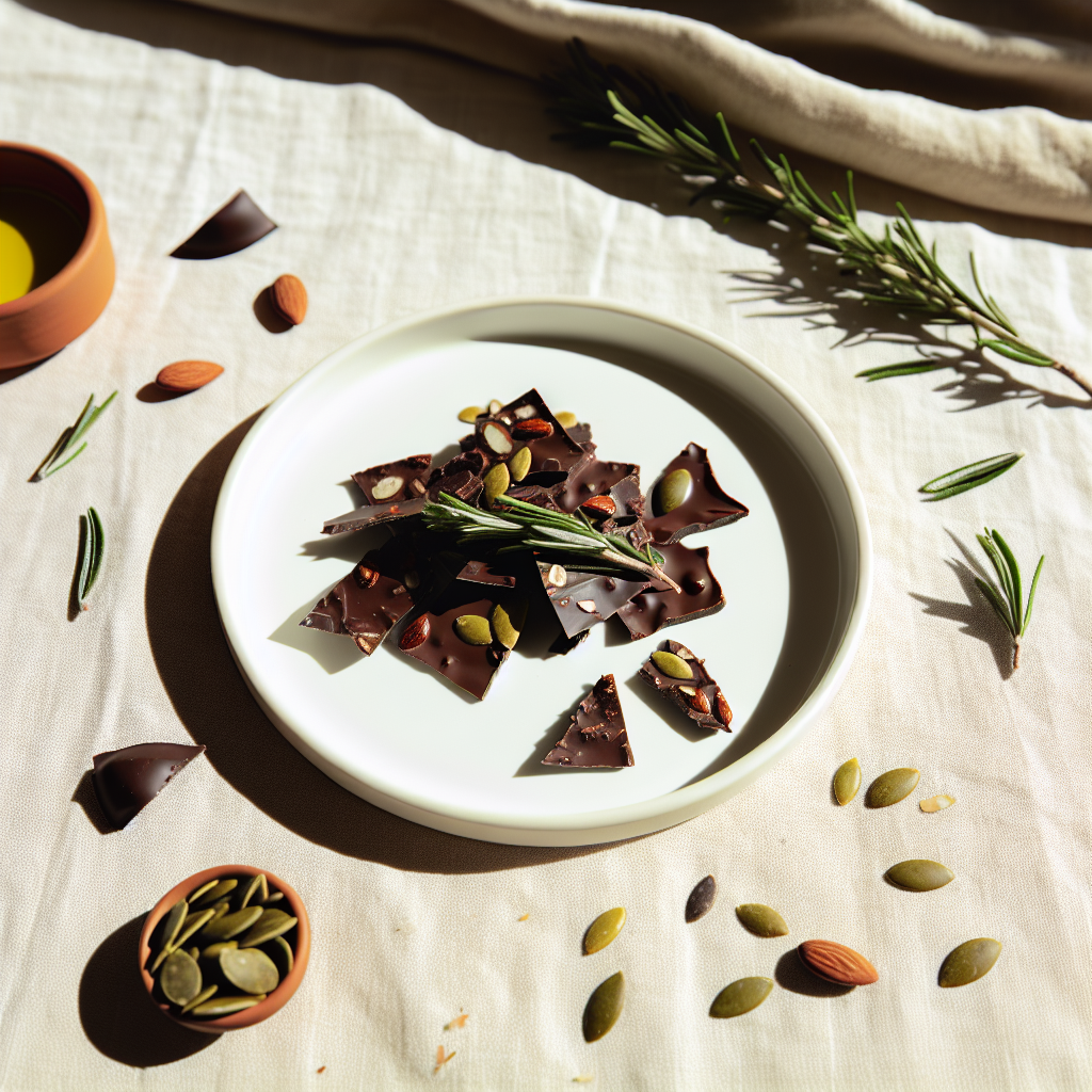 Rosemary Olive Oil Dark Chocolate Bark