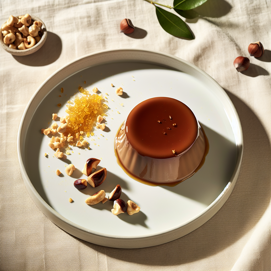 Grape Molasses Panna Cotta with Toasted Hazelnuts