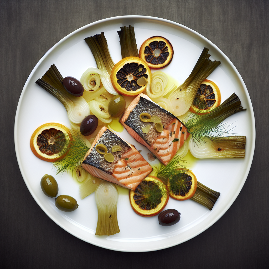 Sicilian Citrus & Olive Roasted Salmon with Fennel